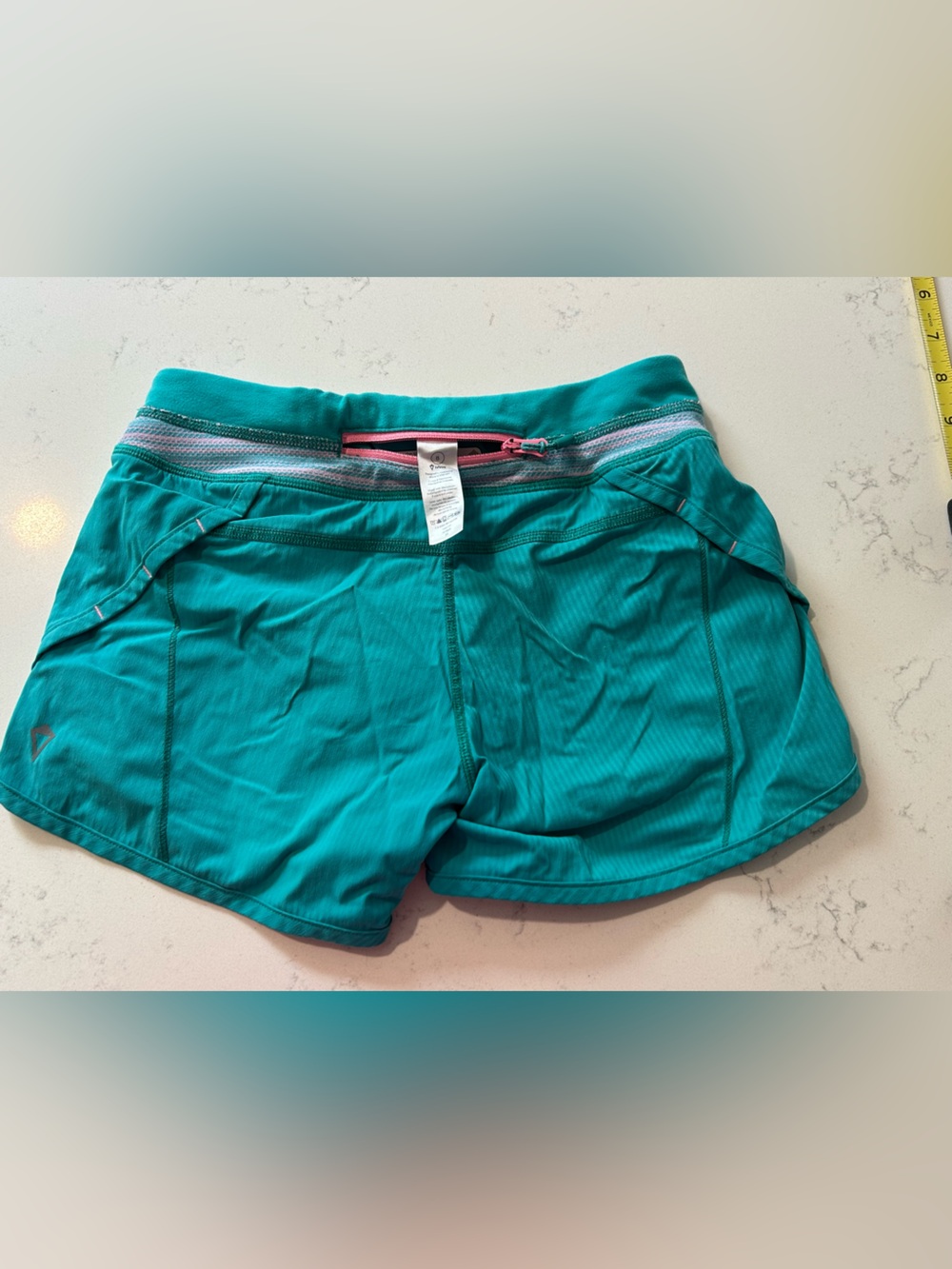 Ivivva by Lululemon Girl’s Shorts Lined Blue Green Pink